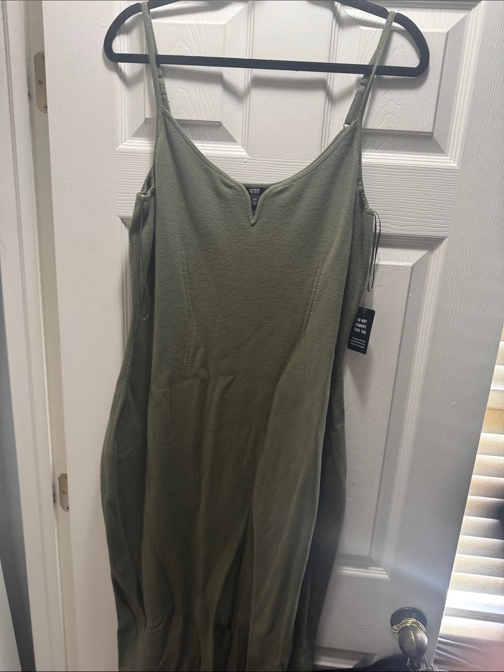 Express body on Olive Green Spaghetti Strap Maxi Dress